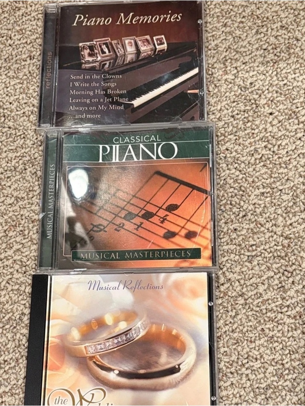 Piano Memories & Classical Piano CD Lot - Green, Brown, Gold Covers